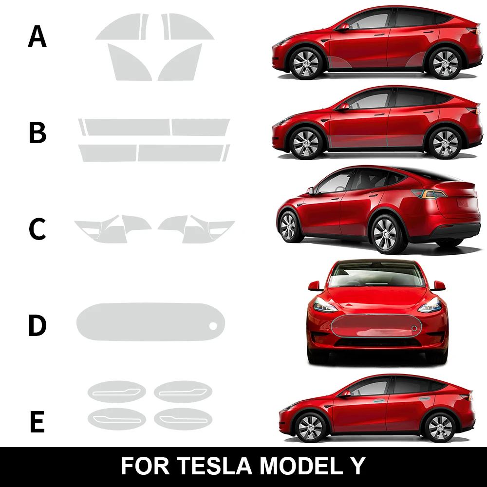 

Car Door Triangle Protective Film for Tesla Model Y 2020 2021 2022 2023 2024 PPF TPU Transparent Refit Sticker 8.5mil Film