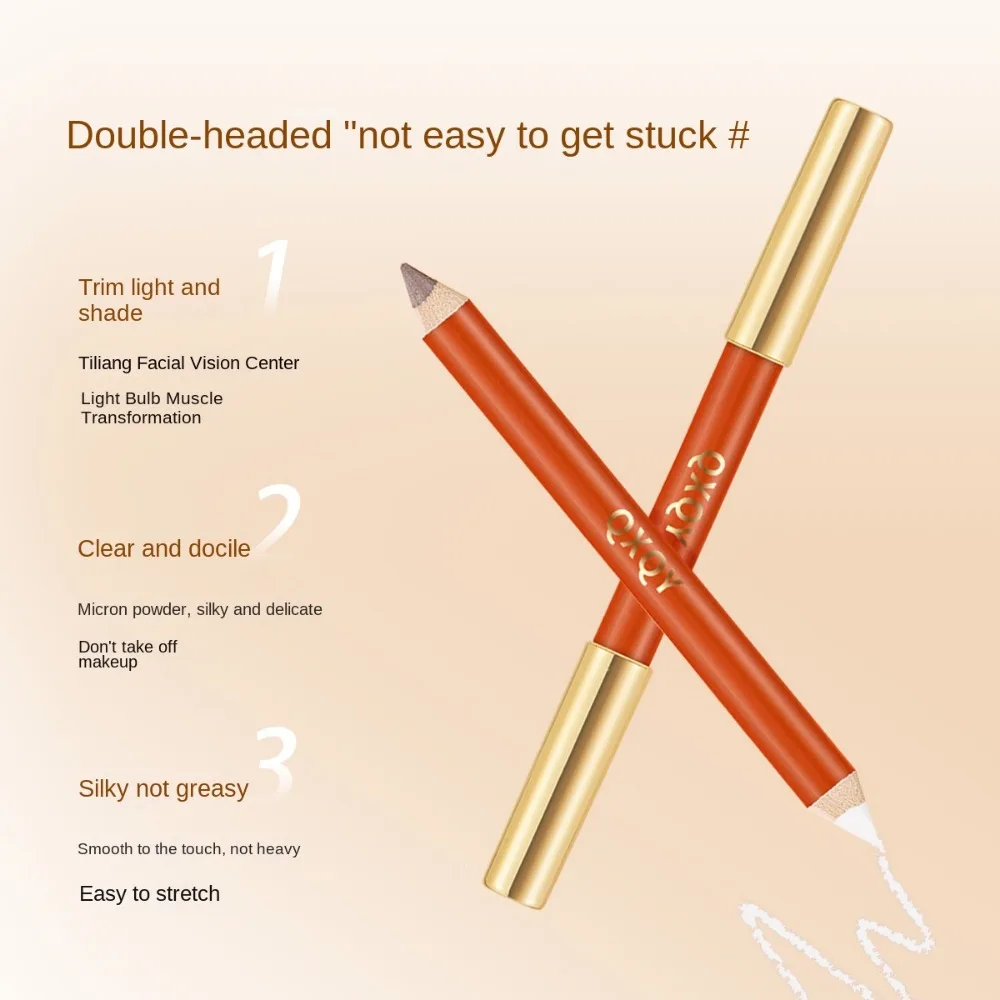 Double-ended Stereoscopic Grooming Pen Fine Texture 3 Colors Shadow Pencil Brighten Tear Troughs Nose Shadow