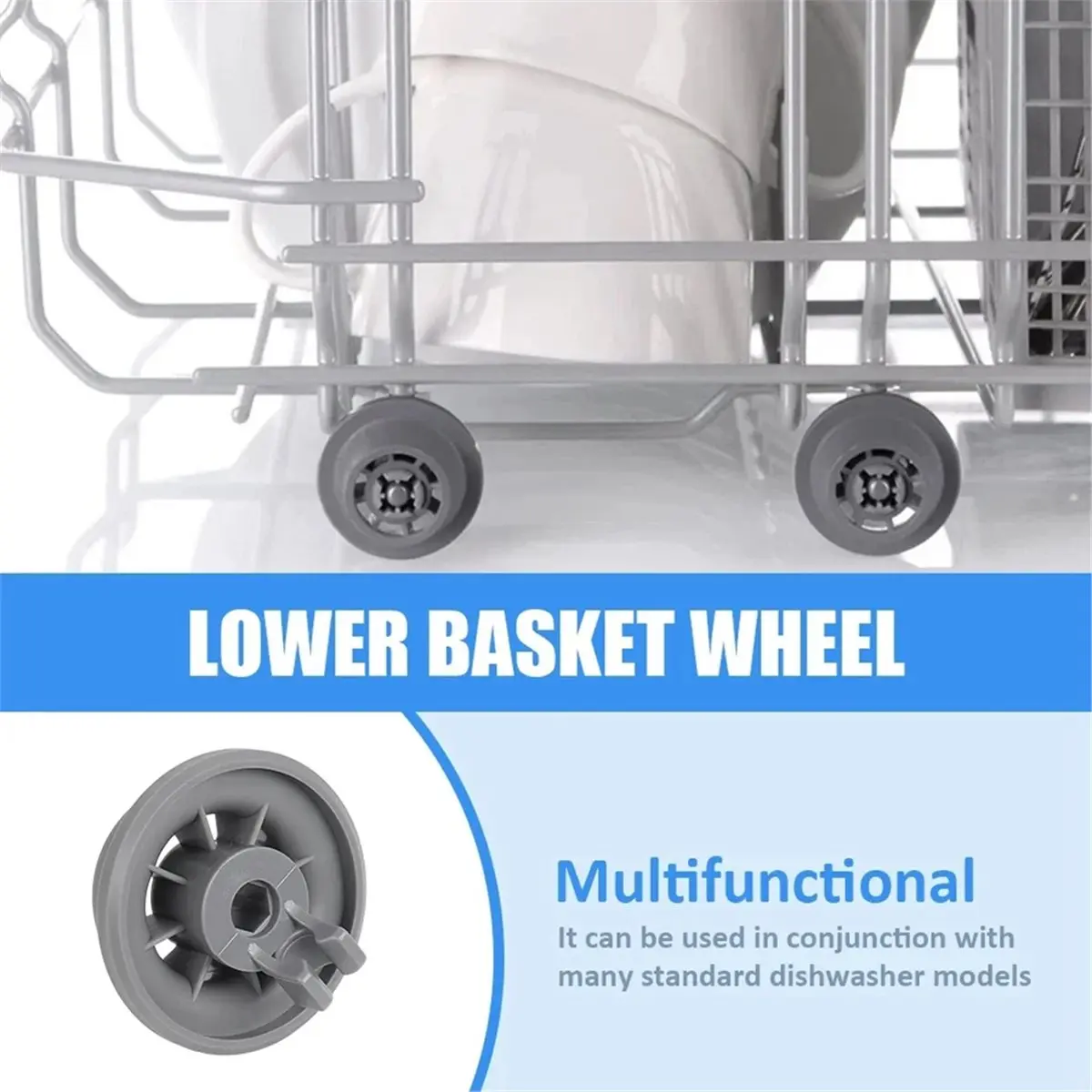 2026 New 8pcs Dishwasher Wheels for 165314 Dish Washing Machine Rack Wheels Replacement Parts