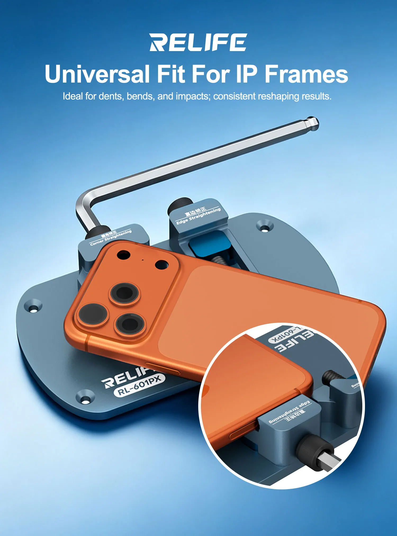 RELIFE RL-601PX Multi-directional Correction Efficient Frame Repair  for Mobile Phone Rounded Straight Frame Repair Tool view 2