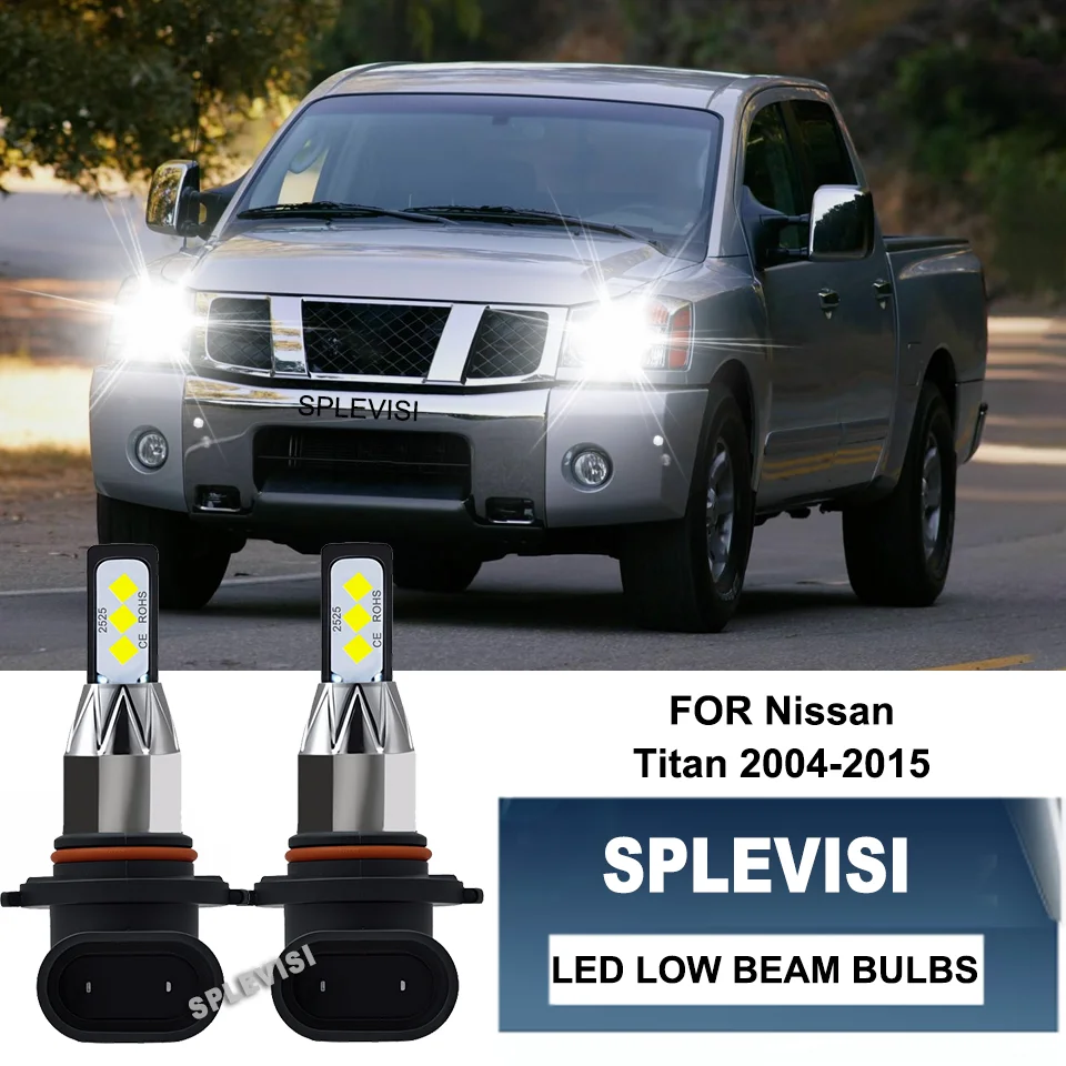 

2x 9006 HB4 LED Headlight Bulbs Low Beam Kit 6000-6500K White Aviation Aluminum 6063 For Nissan Armada 2005-2015 Titan 2004-2015