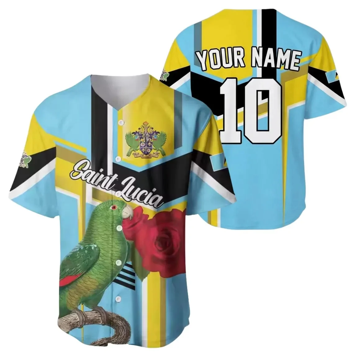 Personalized Saint Lucia Baseball Jersey, Custom Name Number Fan Shirt, Saint Lucia Flag Sports Gift for Proud Island