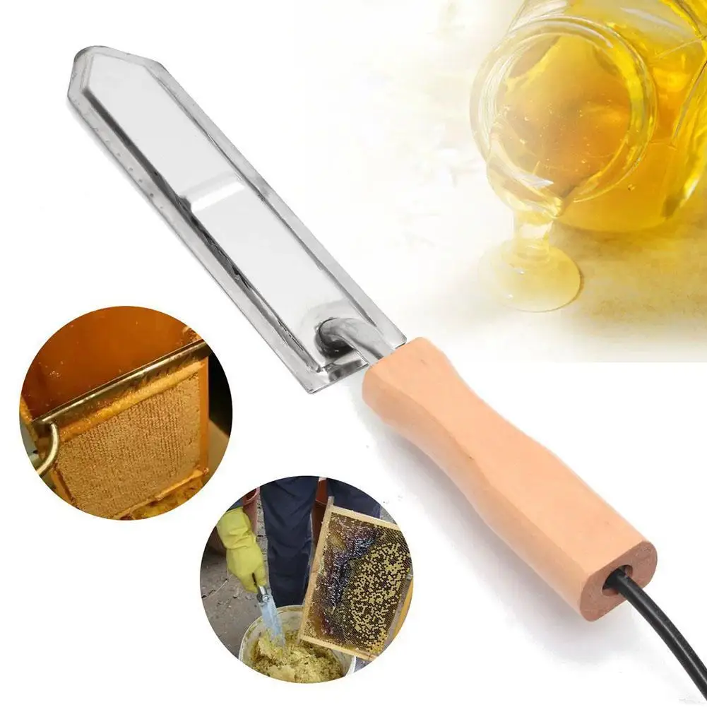 Raspador Eléctrico para Desopercular Miel con Enchufe Europeo, Raspador de Acero Inoxidable para Apicultura, Cuchillo para Extracción de Miel