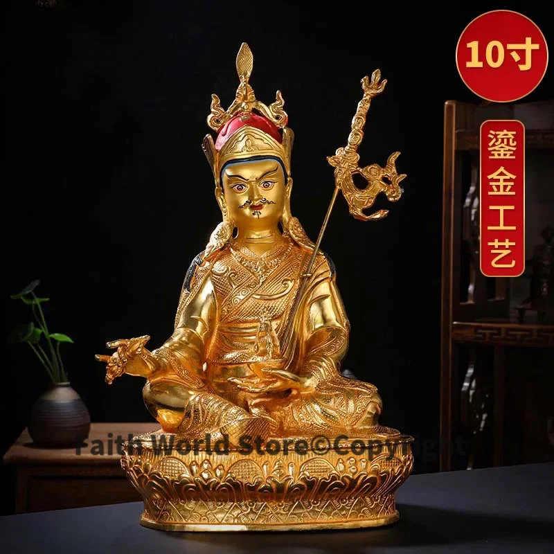 32cm large Gilding Buddha statue Asia Thailand Tibet temple bless safe healthy good luck Guru Padmasambhava Buddha statue