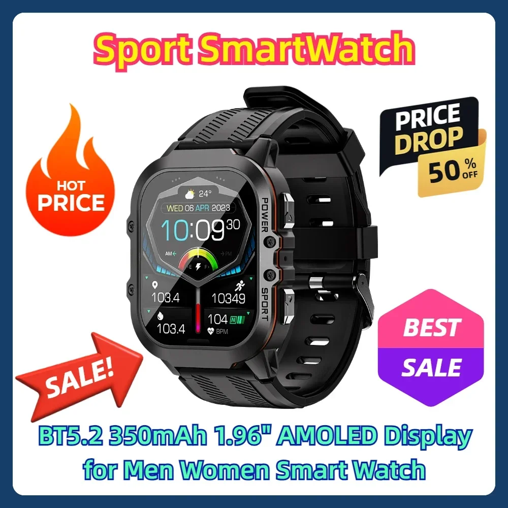 Sport SmartWatch BT5.2 350mAh 1.96