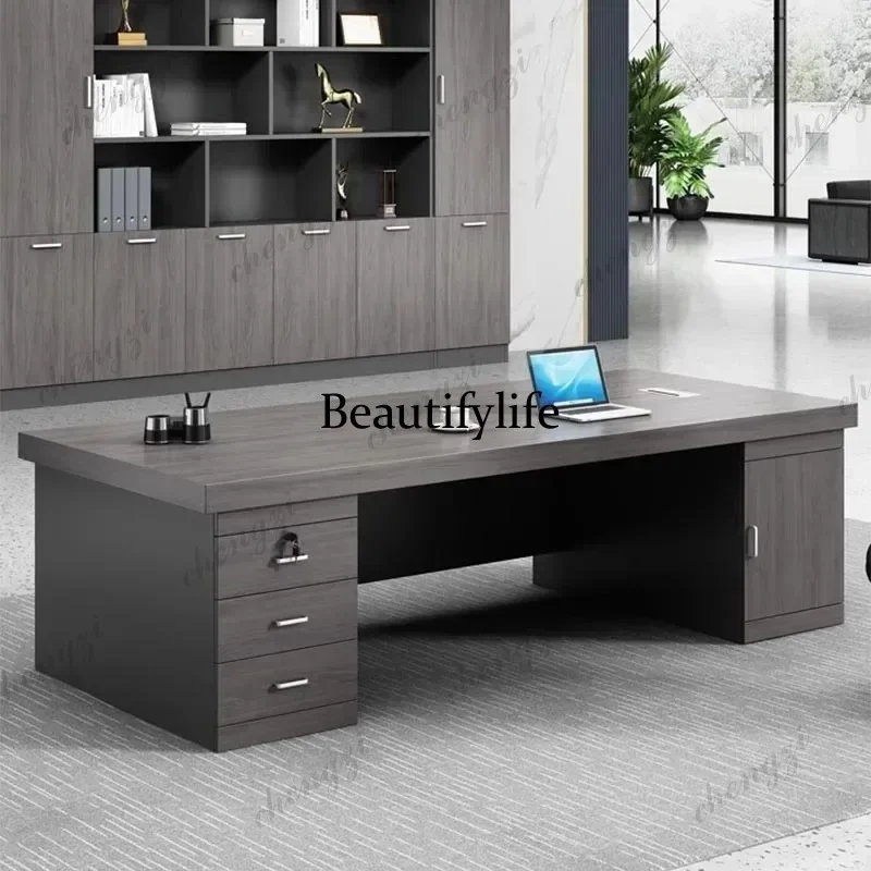 Beautiful  Bookshelf Organizer Office Desk Wood Upgrade Wooden Modern Computer Desk Workstations Specialty Scrivania