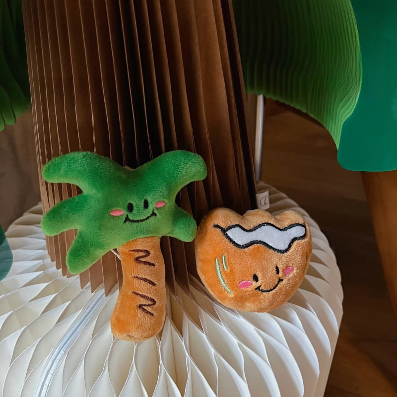 Nuevo muñeco de peluche suave de árbol de coco, juguetes de dibujos animados, llavero decorativo de mochila escolar bonito y delicado, regalo para niños o amigos