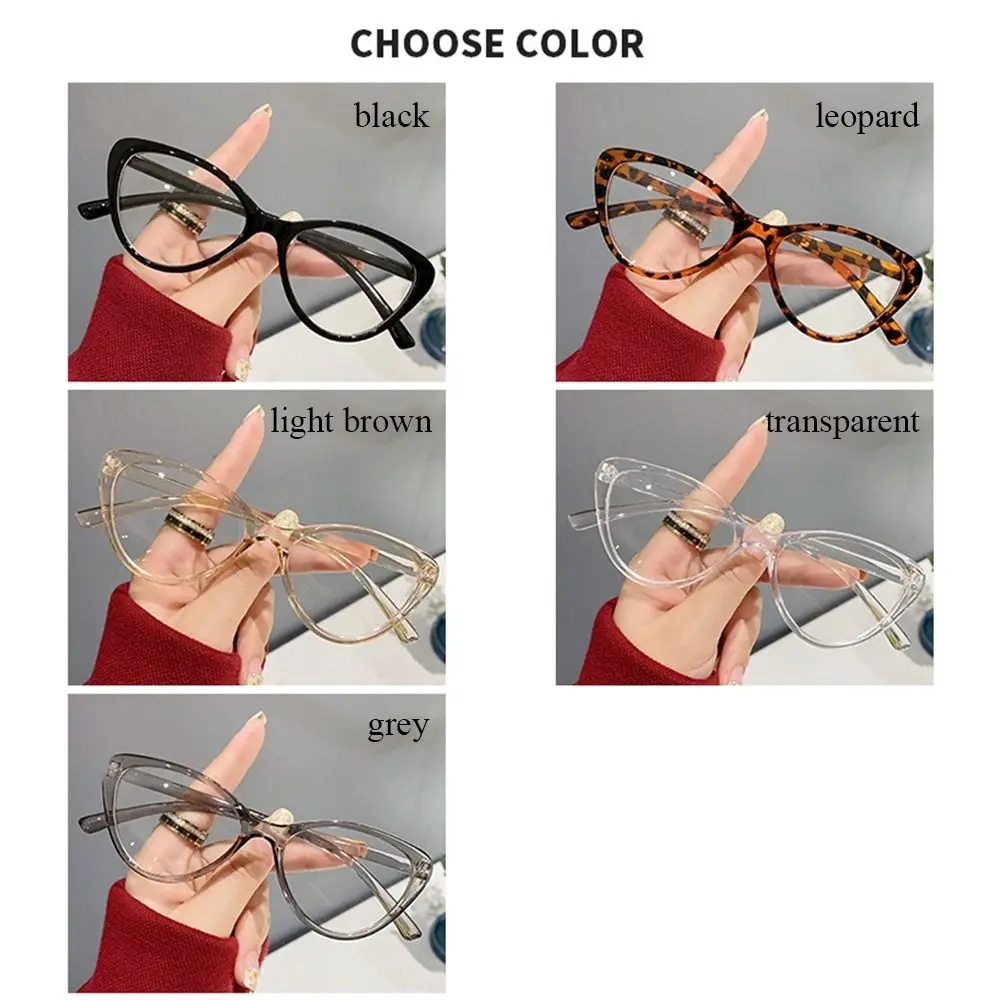 Women Transparent Big Frame Anti-UV Blue Rays Glasses Leopard Computer Goggles Round Frame Eyeglasses Eyewear Vision Care