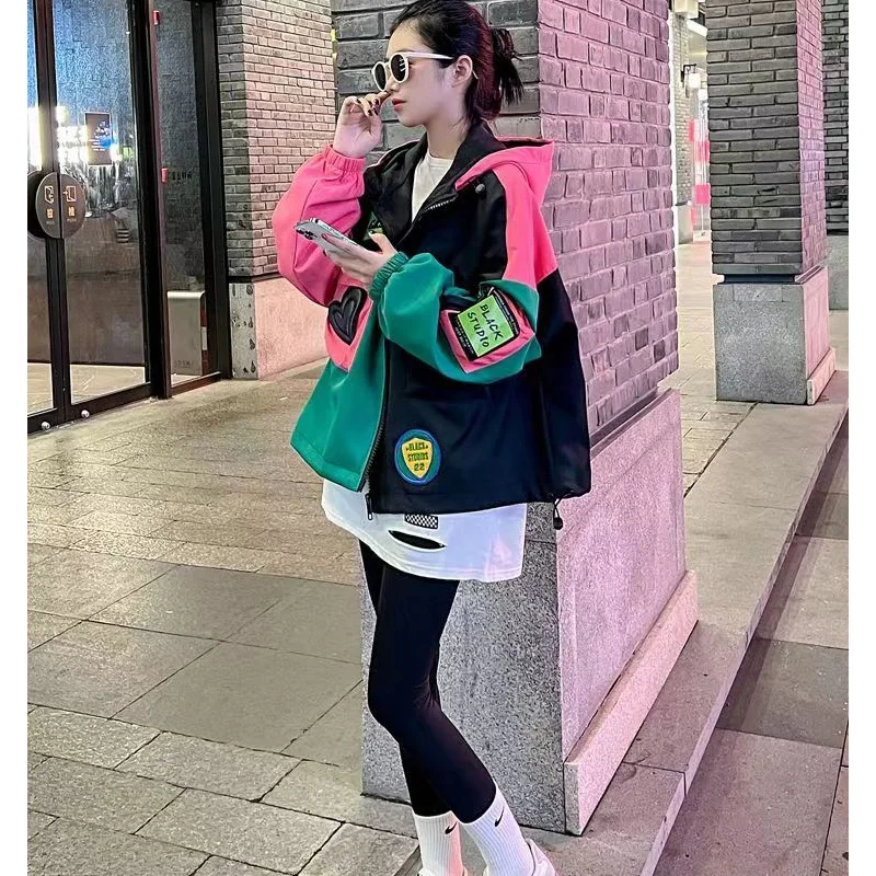 New Trendy Oversize Quilted Coat Women 2024 Spring Autumn Streetwear Loose Hooded Short Jacket