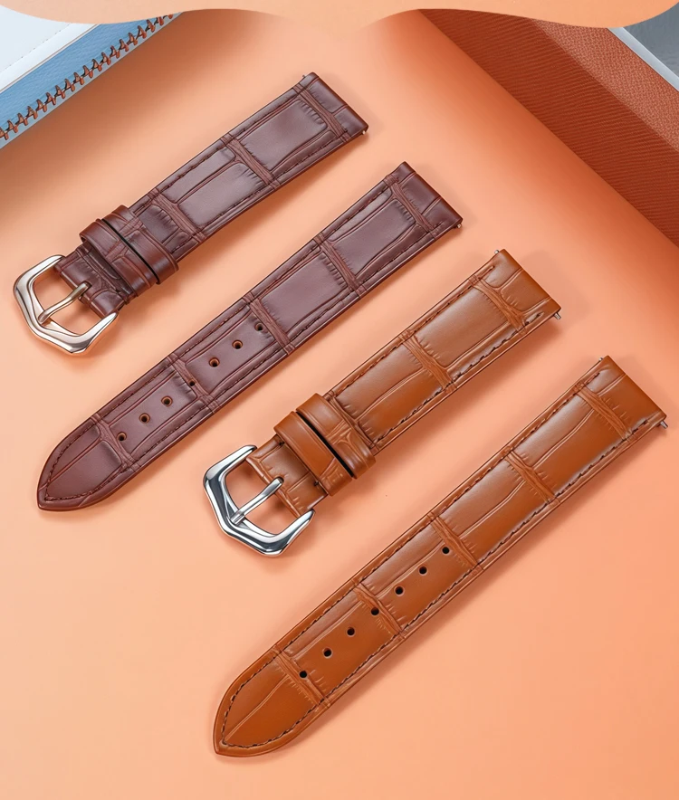 15mm 17mm 18mm 20mm Quick Release Genuine Cowhide Leather Watch Strap For Cartier Santos Dumont Tank London series Unisex
