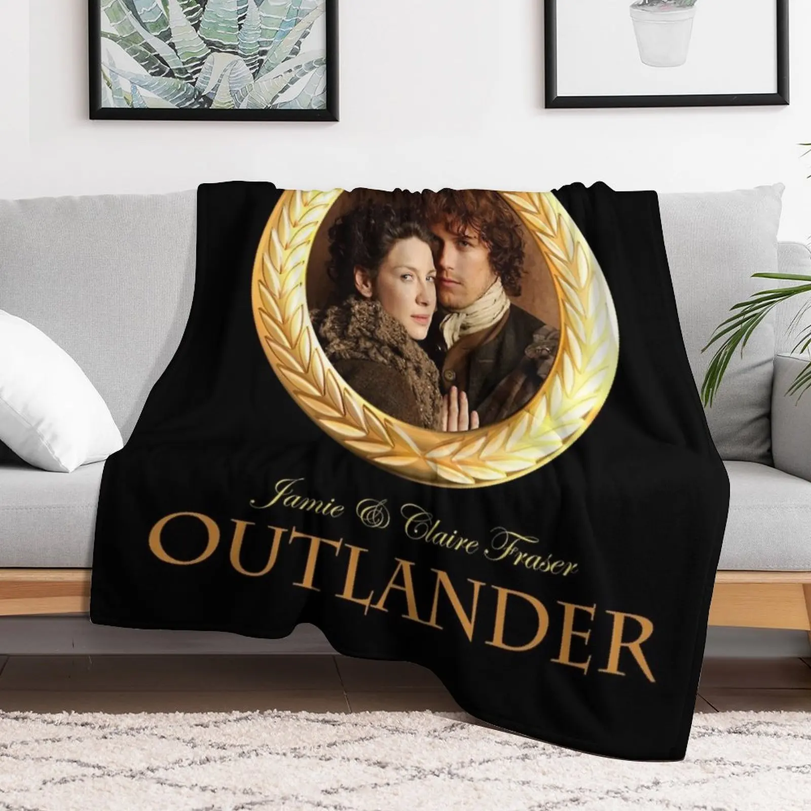 Jamie & Claire Fraser Outlander Throw Blanket Plaid manga Blankets