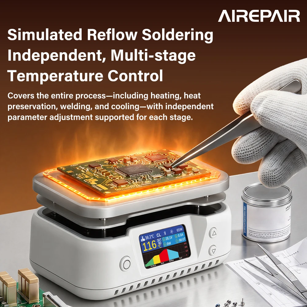 MHP200 LCD Smart Heating Station Constant-Temperature 40-350℃ with 200W Rapid Heating for Electronics Repair and PCB Soldering