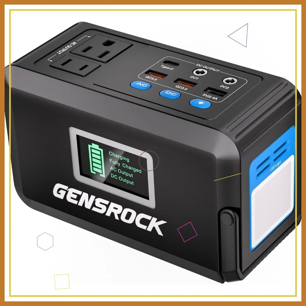 

Portable Power Station 120W, 88Wh Solar Generator with AC Outlets, USB-C, LED Flashlight for Camping Travel Emergency