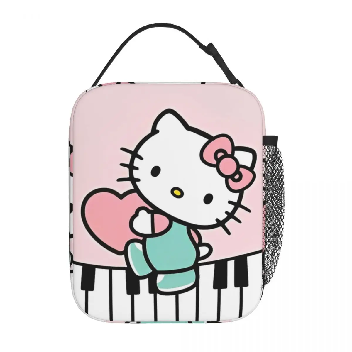 

Hello Kitty Piano Pink Insulated Lunch Bags Portable Lunch Container Thermal Bag Tote Lunch Box Beach Picnic Food Storage Bags
