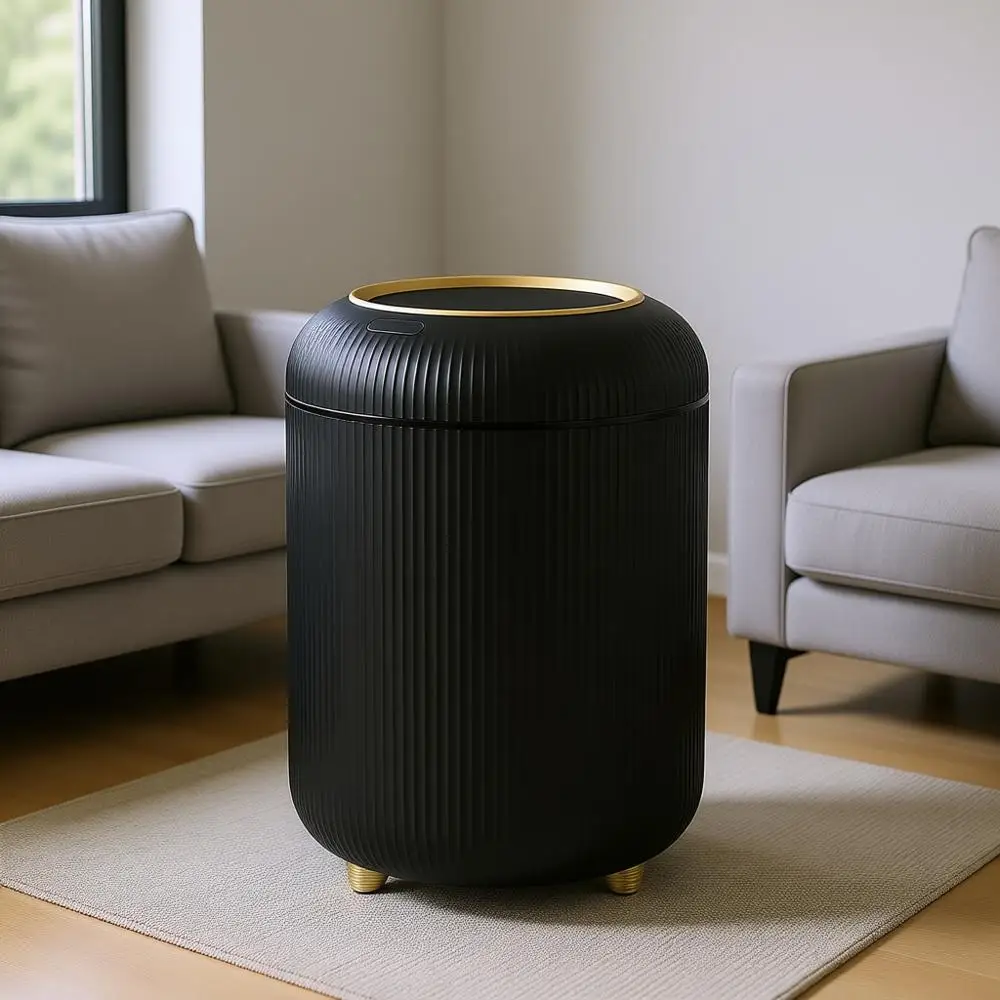 

Мусорное ведро с датчиком движения, 3 галлона, с крышкой, плавным закрыванием, съемными ножками, бесконтактное, для спальни, офиса, кухни, черное