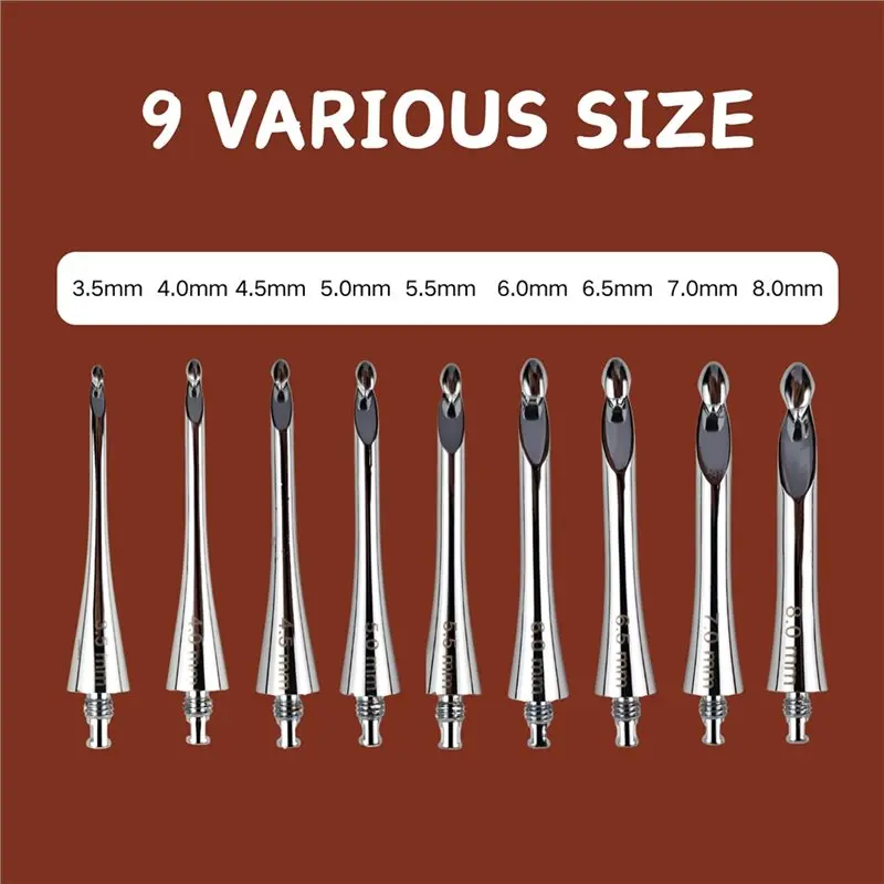 AC23-Interchangeable Aluminum Crochet Hook Set Aluminum Crochet Hook Set Knittingneedles 3.5Mm-8.0Mm Ergonomic Crochet Hooks