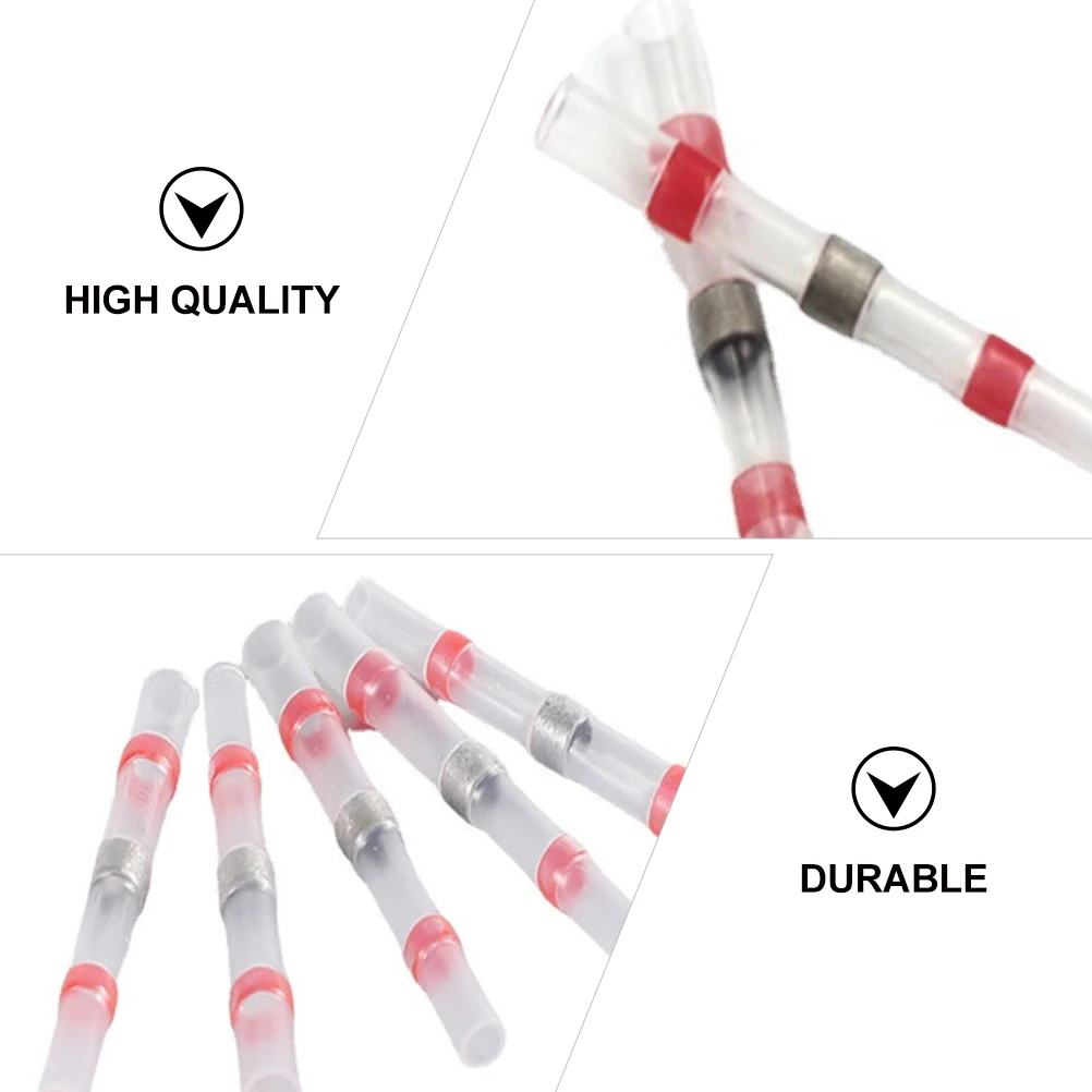

200 Pcs Wire Terminal Automotive Marine Crimp Connectors Heat Shrink Tube Boat Truck Joints Water Proof Red