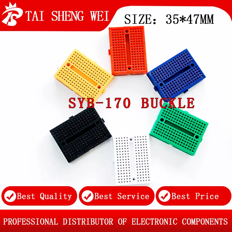 5PCS SYB-170 Buckle, Mini Color Board, Small Board, Color Breadboard, Experiment Board, Circuit Board Hole, Small Plate 35x47mm