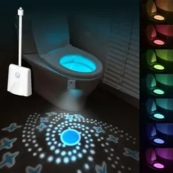 Colorful Induction Toilet Lamp Star Cast Light Charging Model Induction Night Light