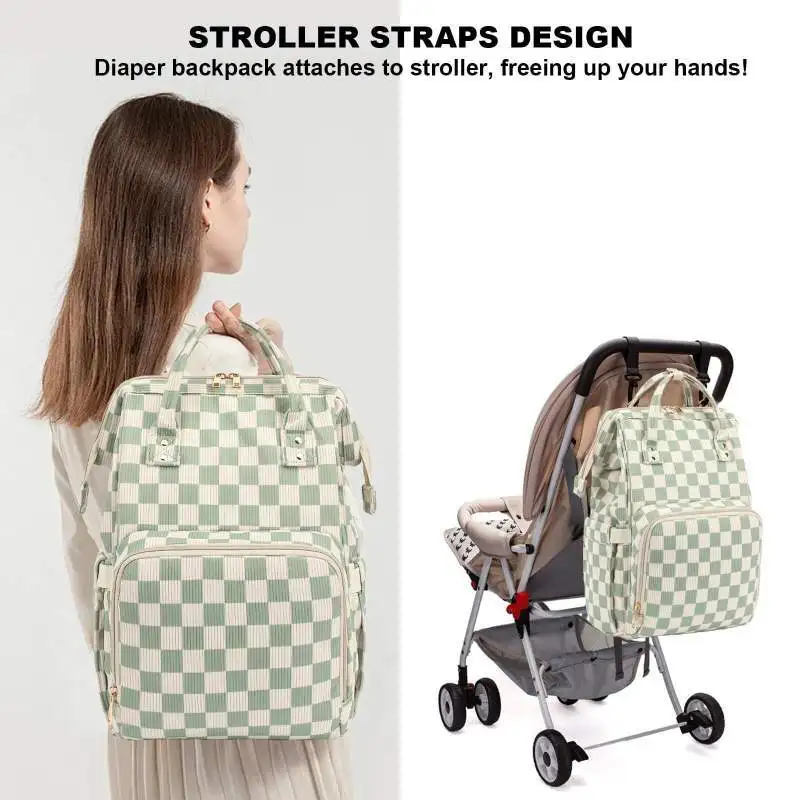 Flannel Mommy Bag - Compact Bottle Storage Baby Bag - Multi-functional Portable Dual-Shoulder Backpack for Outdoor Use