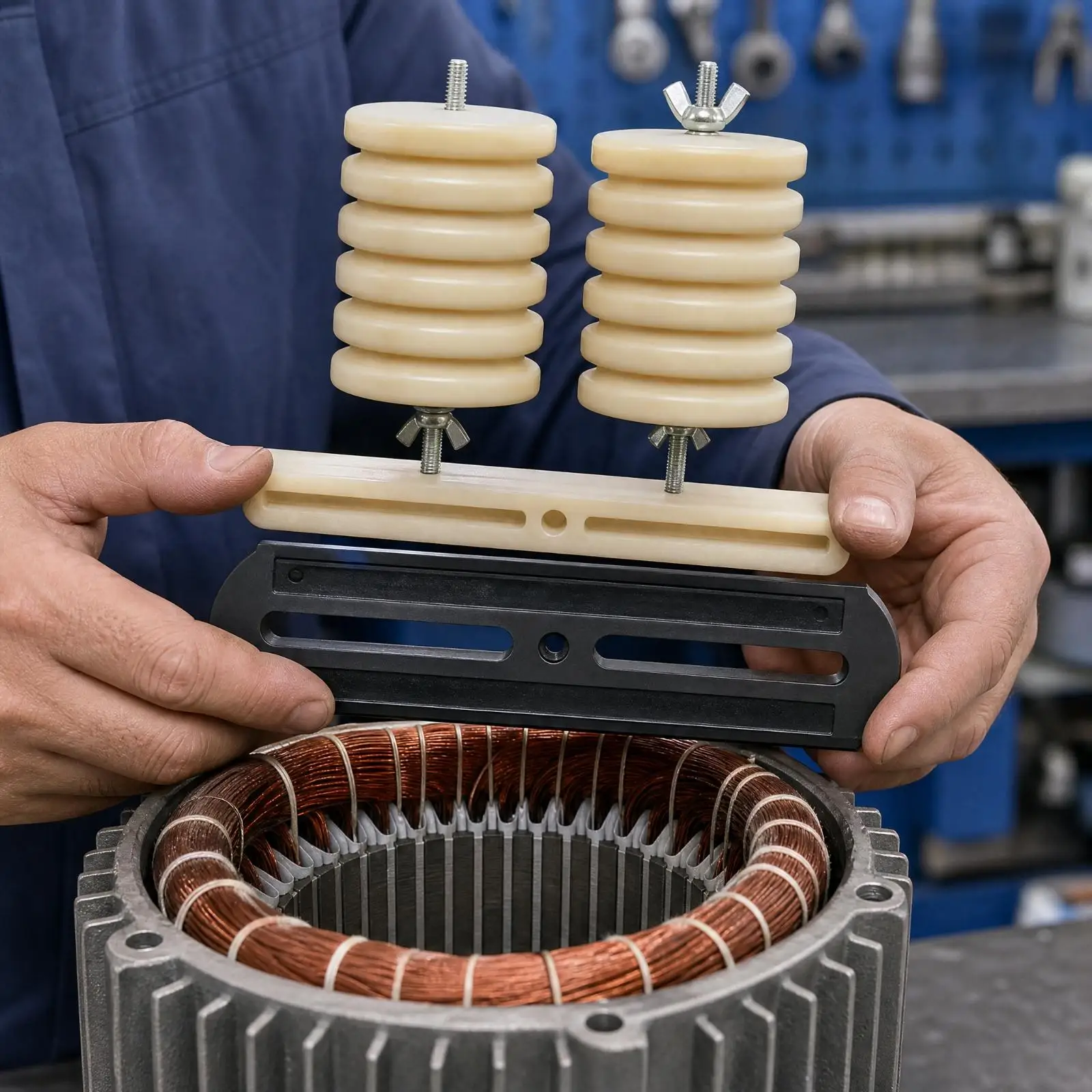 Workshop Motor Rewinding Tool Plastic Coil Shaping Mold with Slotted Supports for Repair Use