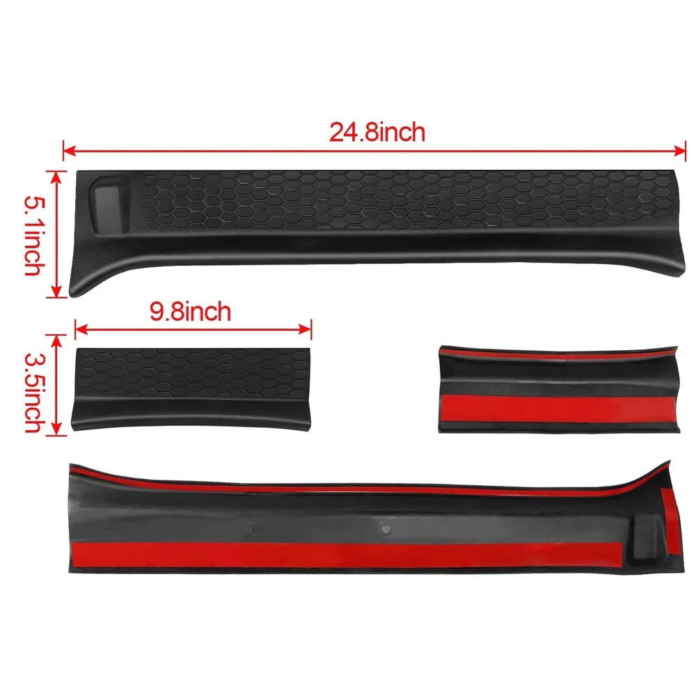 Rubber Car Door Plate Cover for Jeep Wrangler JL Gladiator JT 4-Door 2018-2022 Entry Guards Door Sill Plate Protector Accessory