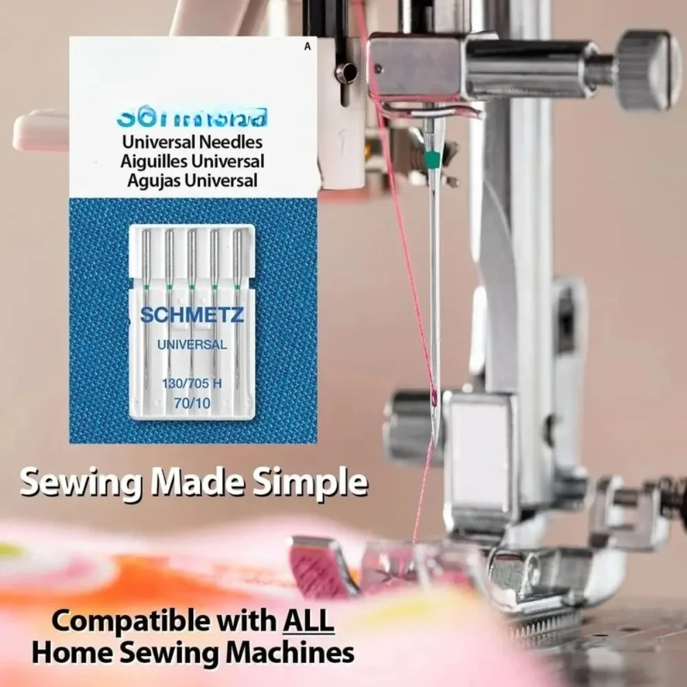 Applicable to Universal Sewing Machine Needles - Size 70/10, 5-Needle Cards, Pack Of 10