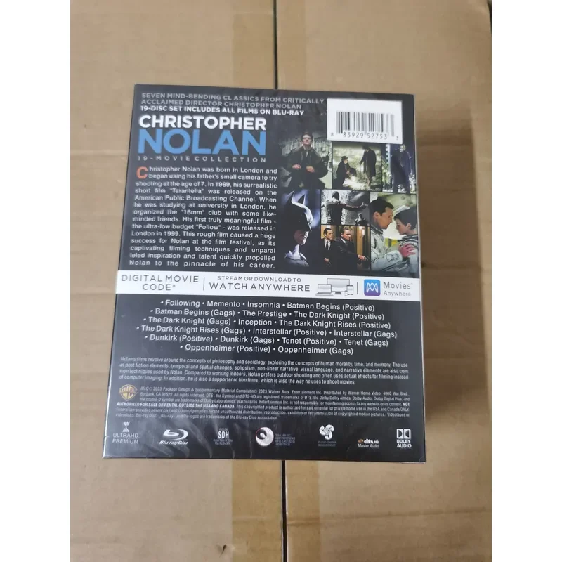 The King of Movies Christopher Nolan Collection Works BD Blu-ray High Definition Collector's Edition 19-Disc Box