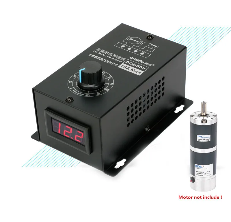 DC motor speed controller Universal reversible PWM module 15A For 6-90V Motor
