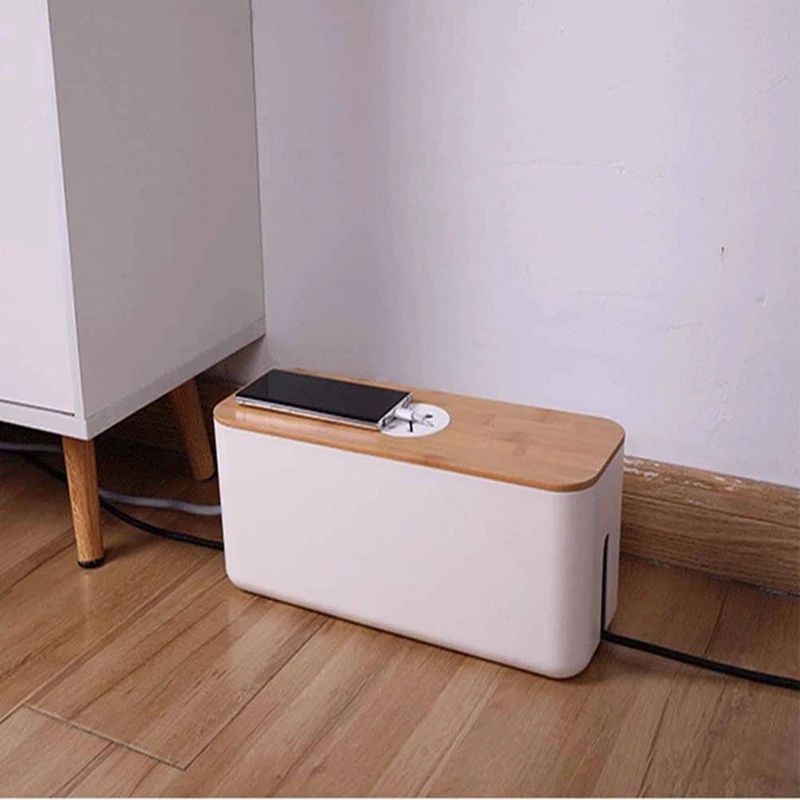 New Cable Storage Box Desktop Charging Cable Data Cable Storage Device Plug Socket Cable Management Device