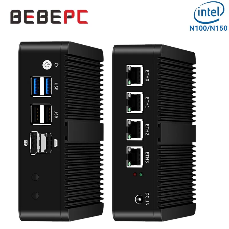 

Промышленный мини-ПК Inter N100/N150 Barebone Kit DDR5 RAM M.2 NVME Поддержка компактного компьютера с 4xLAN 4xUSB 1xHDMI2.0 1xDP1.4