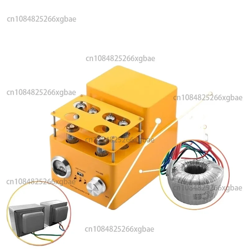 6P1 Push-pull Pure Tube Amplifier 12W+12W HiFi Audio Power Amplifier 4-8Ω Impedance Home Sound Amplifier Device
