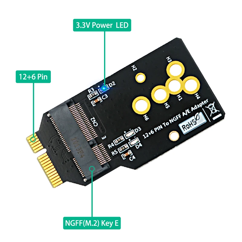 Модуль WIFI6 AX200/201/210 на 12 + 6 контактов, плата адаптера, поддержка 2230 М. 2 A/E-модуля ключа, замена BCM94360CS2 BCM943224PCIEBT2 карты