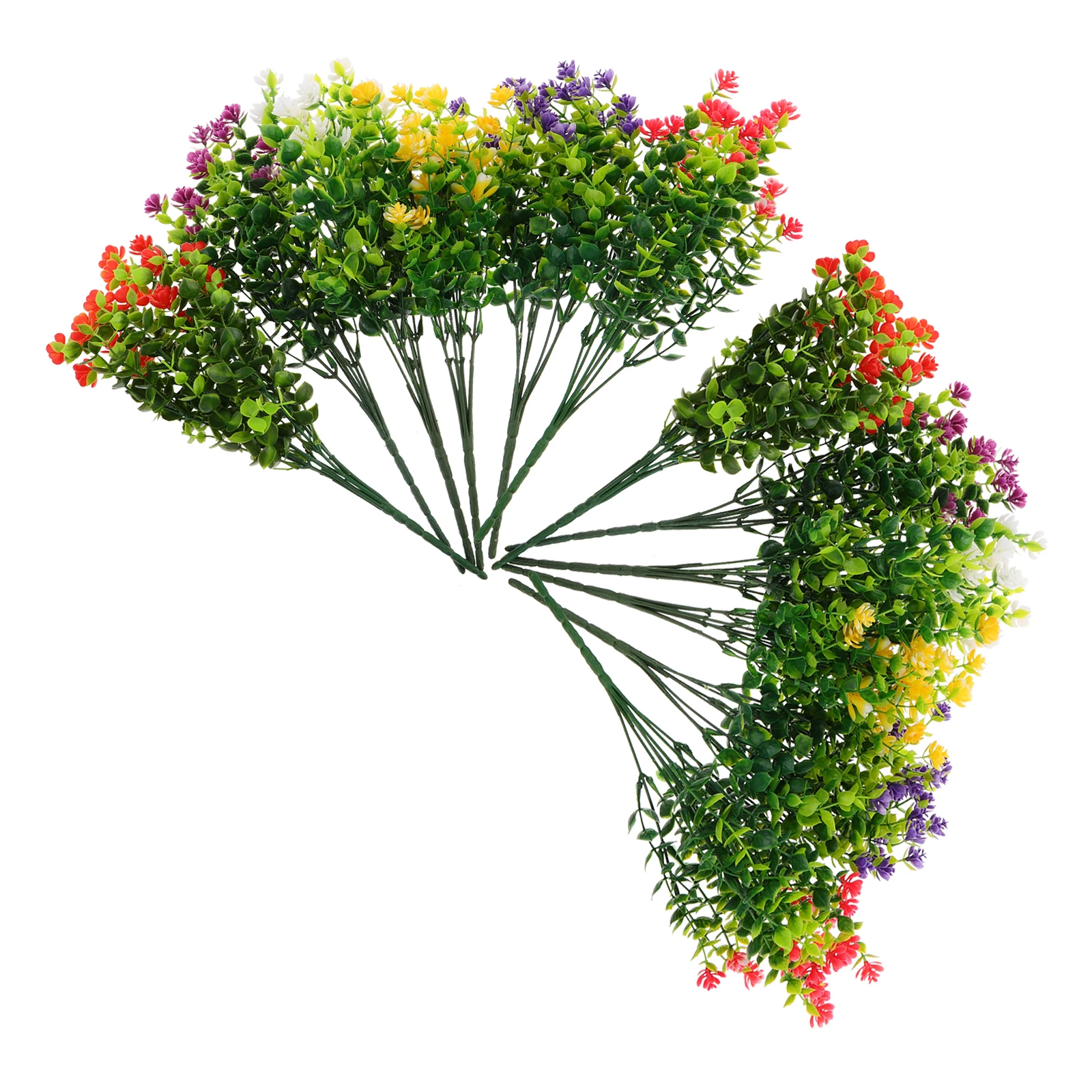 

12pc Artificial Plants Imitation Green Eucalyptus Leaves Decor Trees Home Plastic High Realism Durability Safe
