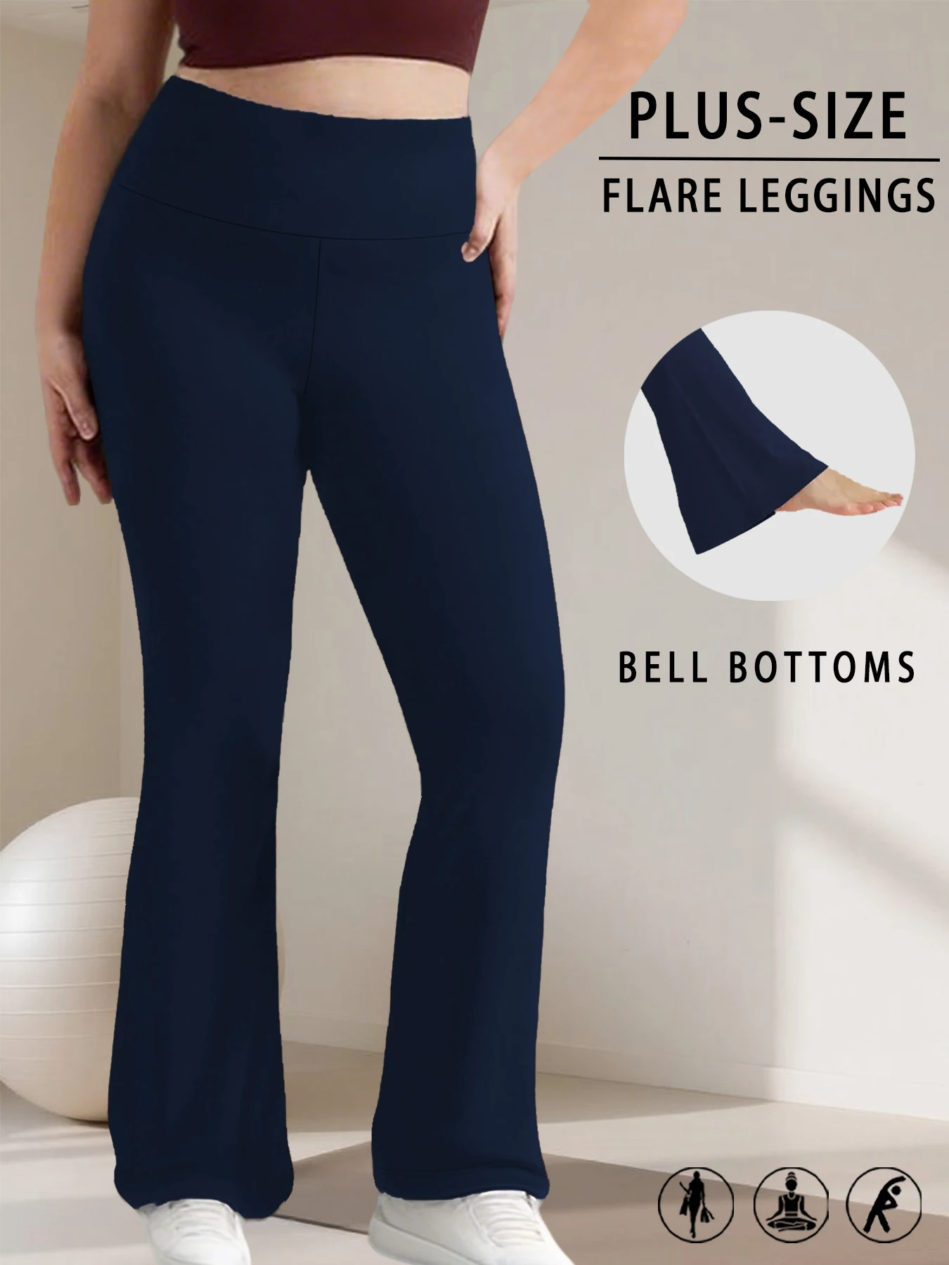 

Женские супермягкие расклешенные брюки больших размеров с высокой талией, леггинсы с контролем живота, мягкие расклешенные брюки для бега