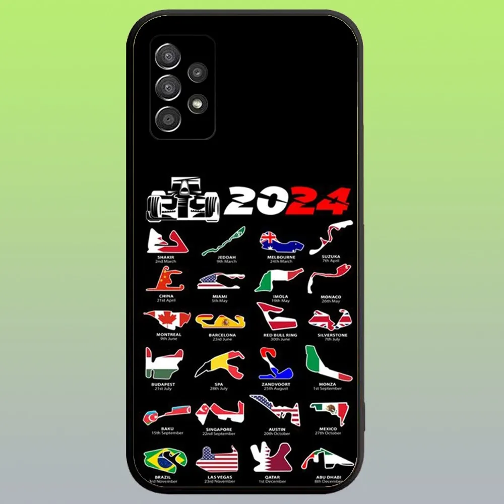 F1 Race Tracks Circuits 2024 Phone Case For Samsung Galaxy A20,A21s,A22,A31,A32,A52,A53,A72,73,A80,A91 Soft Black Cover