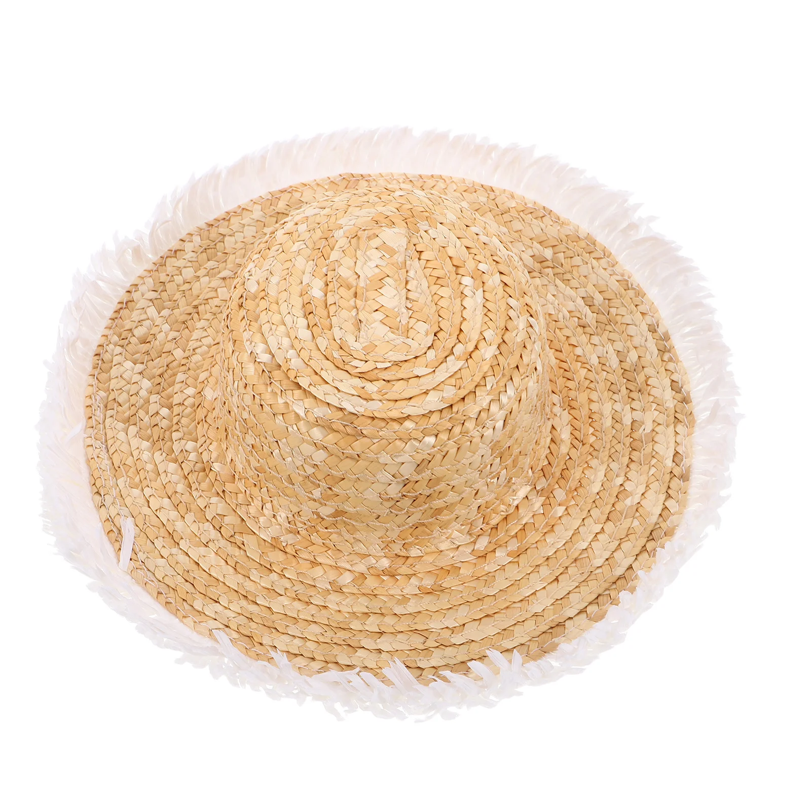 1 قطعة قبعات القش المصغرة دمية اكسسوارات صغيرة المنسوجة الحرفية القبعات Diy بها بنفسك مشاريع الزينة اليدوية قبعة صغيرة