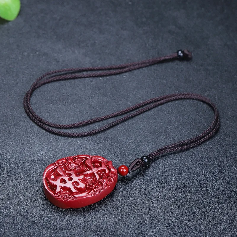 Cinnabar Purple Gold Sand Ping an Brand Pendant Male Animal Year Ping an Brand Pendant