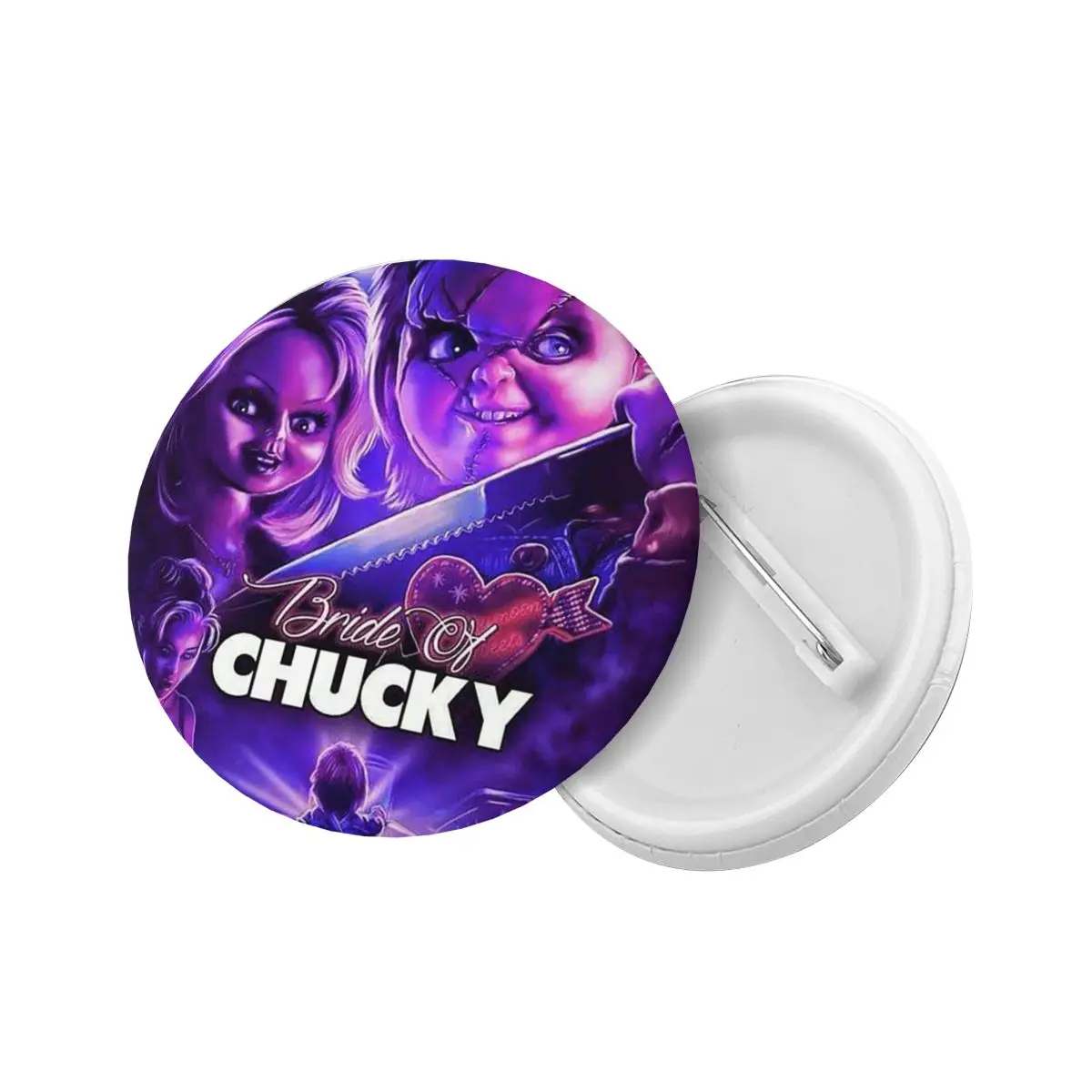 Bride Of Chucky Soft Button Pin Custom Funny Horror Movie Pinback Badges Brooches Lovers Gift