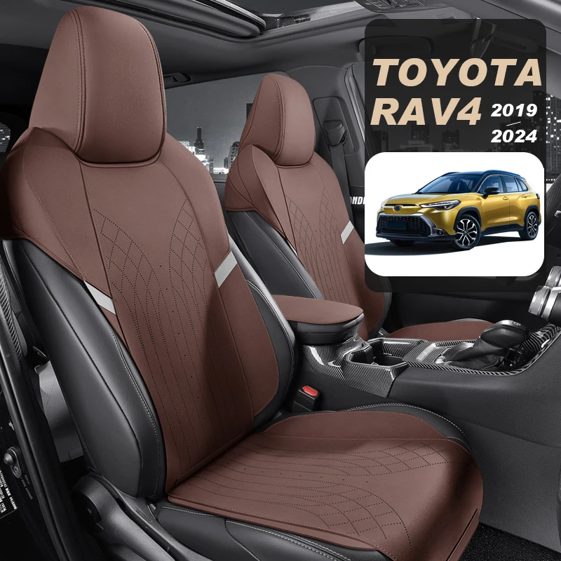 Custom Fit Car Accessories Suede Saddle Seat Cushion Pad Half Covered For Toyota Rav4 2019 To 2024