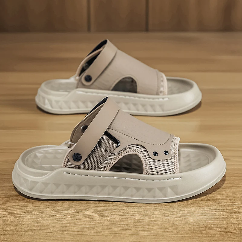 

Мужские тапочки, летние шлепанцы на платформе с мягкой подошвой из ЭВА, сандалии для дома и улицы, пляжная обувь, шлепанцы, мужская домашняя обувь