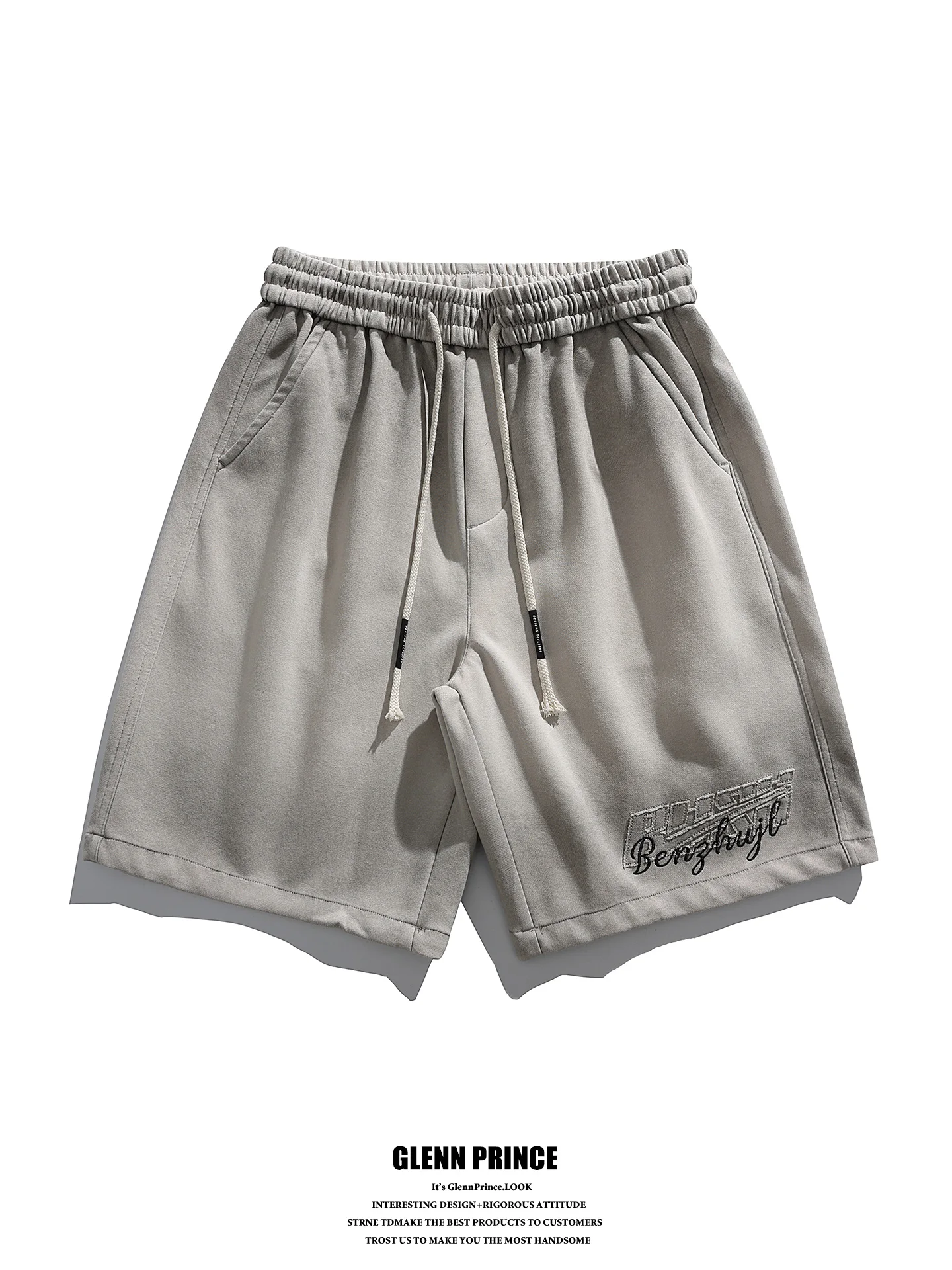 

American Street Style Men's Gradient Sports Shorts Summer Trendy Loose Fit Five Inch Pants Washed out Joggers Casual Cotton