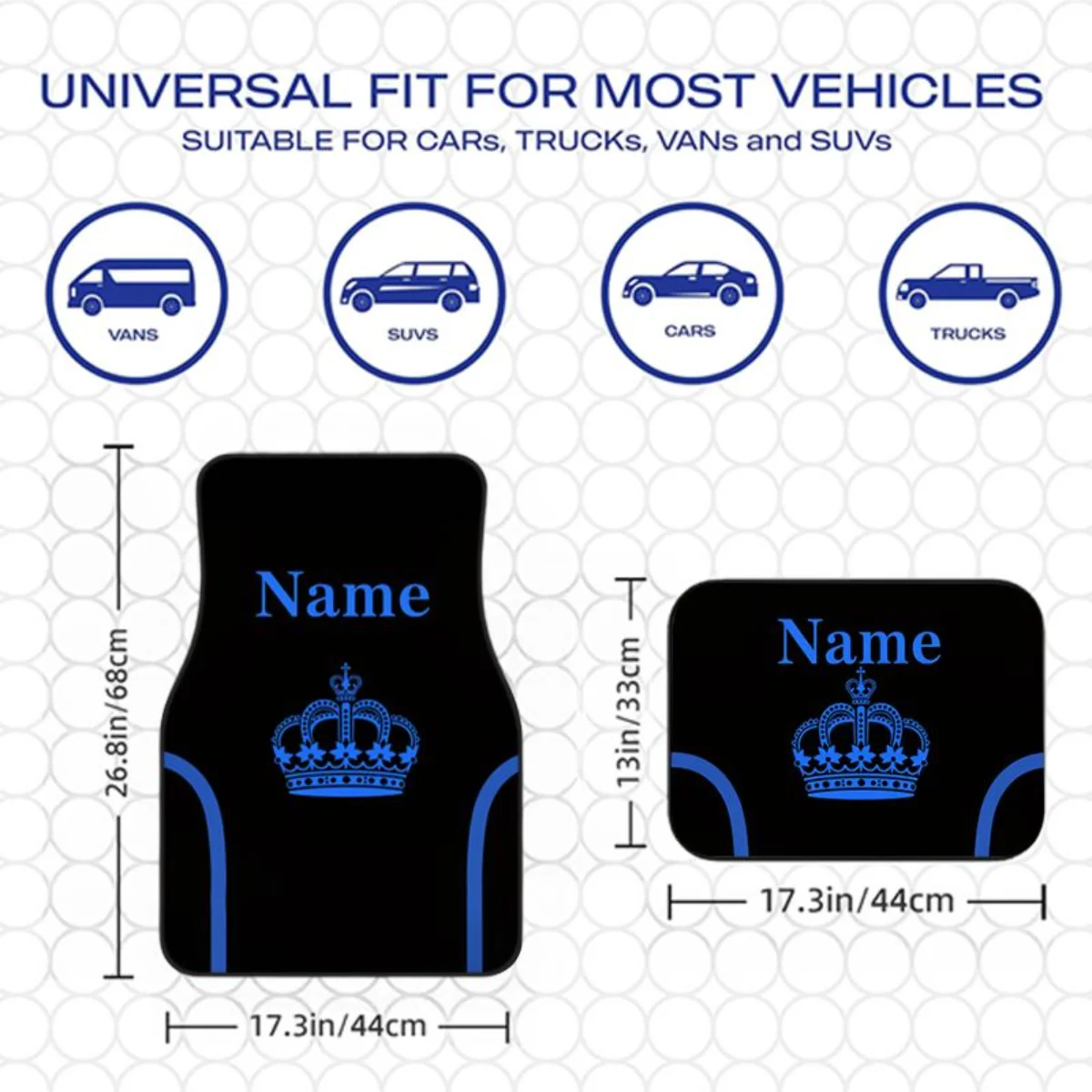 Custom Name Blue Crown Car Flo - Car Accessories Name 评论和价格