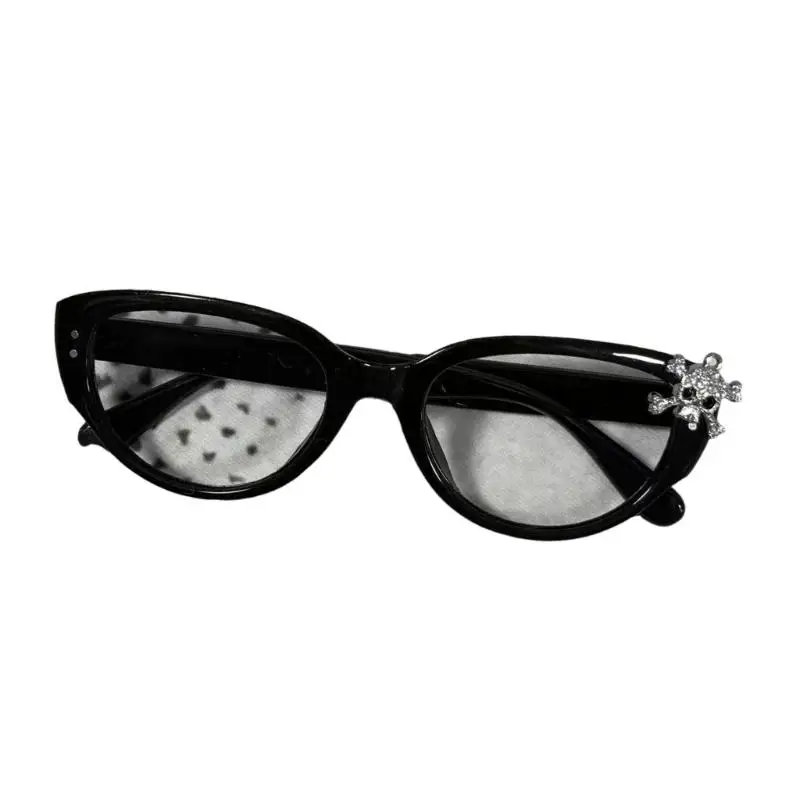

39BD Modern Unisex Eyewear Black Plastic Frame Gothic Skull Decors Fashion Styling