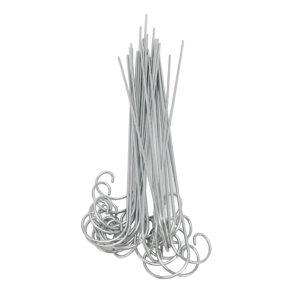 30Pcs 200mm Length Plant Label Hooks Stainless Steel Silver Garden Markers Stake Rustproof Durable Garden Plant Sign Stake