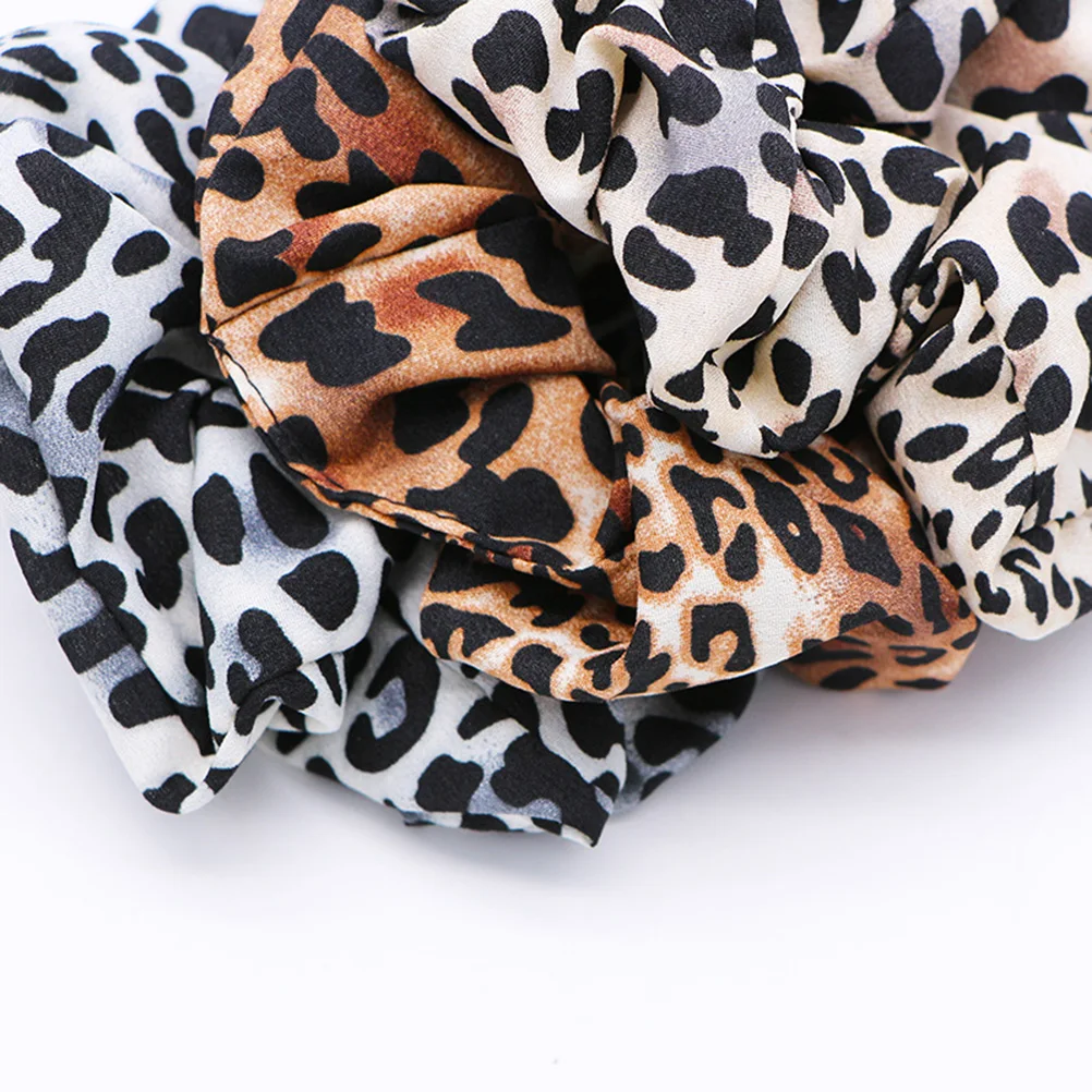 

3pcs Leopard Print Hair Ties Elastic Fabric Ponytail Holders No Crease Stretchy Bands Women Girls Hair Care Styling Accessories