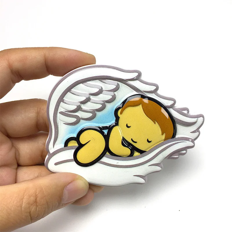 

Cute 3D Resin Refrigerator Magnet - Sleeping Baby in Angel Wings, Imanes Aimants Frigo, Home Decor & Room Decorations