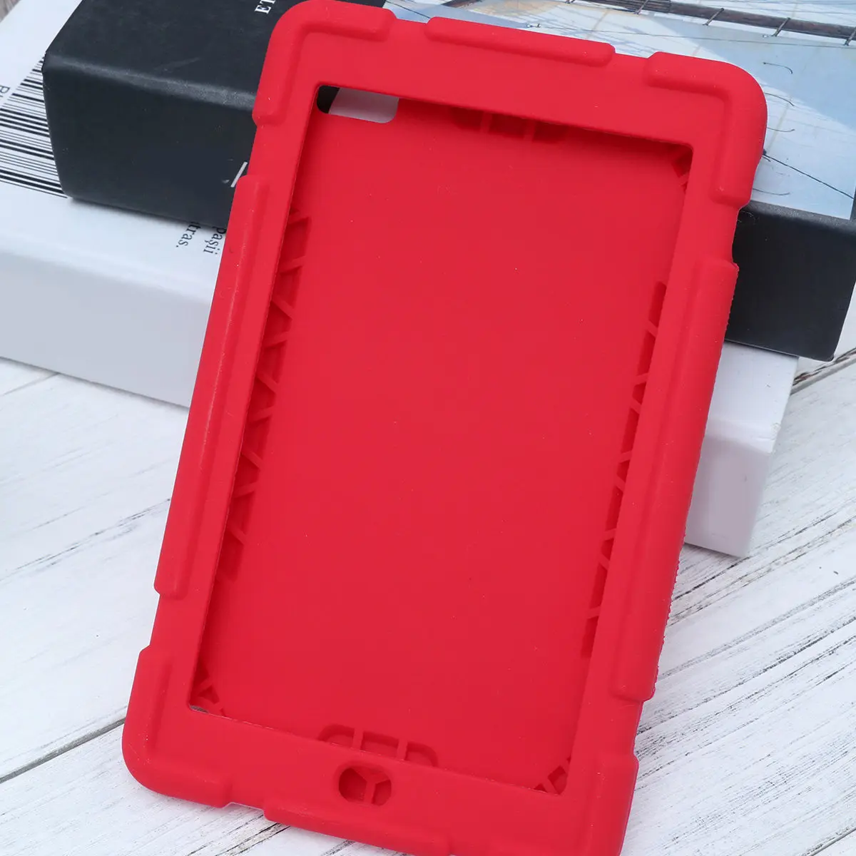 Silicone Shockproof Hybrid Hard Case Red Cover Stand Protective Shell for E-Book Tablet Shockproof Rubber Holder