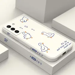 Happy Baby Duck Silicone Phone Case For Samsung Galaxy S23 S22 S21 S20 FE S10 S9 S8 Plus Note 20 ultra 10 Plus Cover