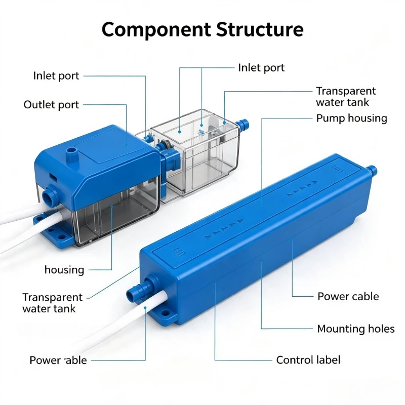 Automatic Mini Condensate Drain Pump 100V-230V Ultra Thin Silent Water Pump for Air Conditioner Refrigeration System